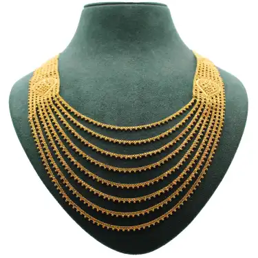 22 Ayar 8 Sıralı Hint Akıtma Kolye