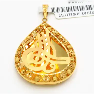 22 Ayar Ayna Tasarım Tuğra Kolye Ucu