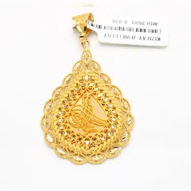 22 Ayar Aynalı Tuğra Kolye Ucu