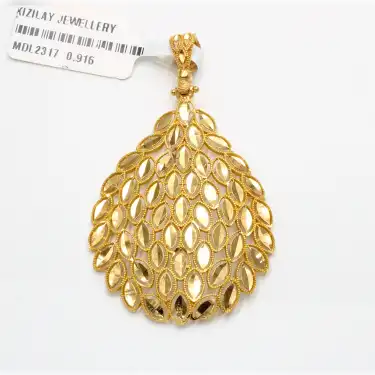 22 Ayar Başak Tasarım Desenli Kolye Ucu