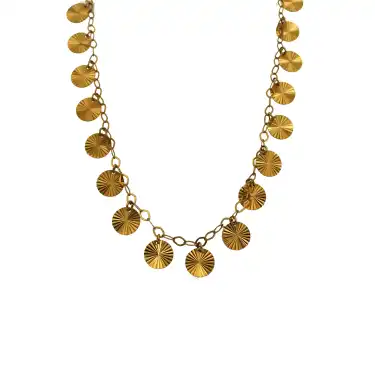 22 Ayar Büyük Pullu Minimal Kolye