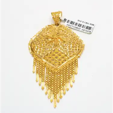 22 Ayar Çiçek Desenli Hint Kolye Ucu