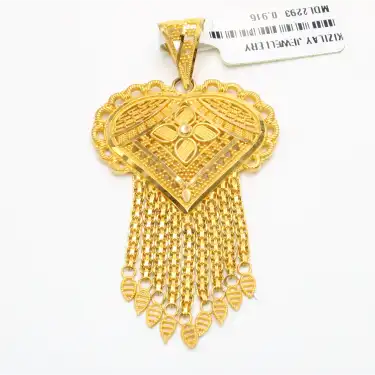 22 Ayar Çiçek Model Hint Kolye Ucu