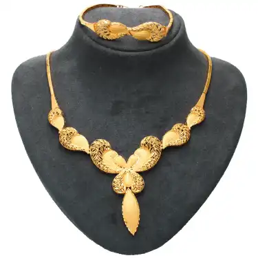 22 Ayar Damla Yaprak Set