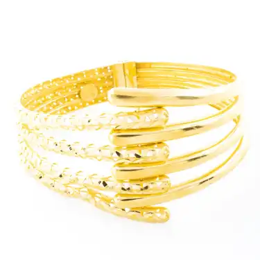 22 Ayar Desen ve Oval Kelepçe Bilezik