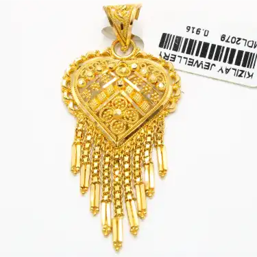 22 Ayar Desenli Hint Kolye Ucu