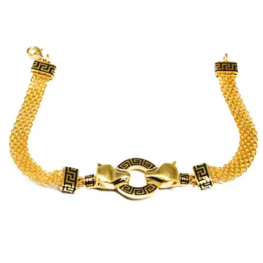 22 Ayar Desenli Jaguar Bileklik