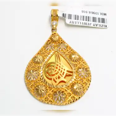 22 Ayar Desenli Tuğra Kolye Ucu