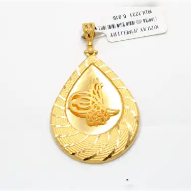 22 Ayar Desenli Tuğra Kolye Ucu