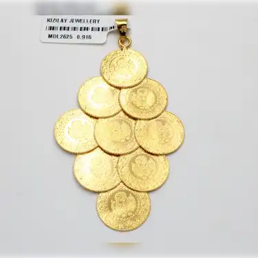 22 Ayar Dokuz Çeyrekli Altın Kolye Ucu