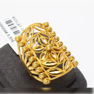 22 Ayar Dorikalı Çiçek Model Yüzük