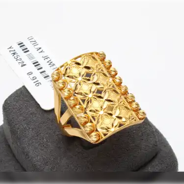 22 Ayar Dorikalı Desenli Yüzük