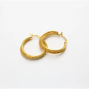 22 Ayar Dorikalı Halka Küpe