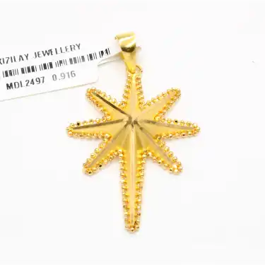 22 Ayar Dorikalı Kuzey Yıldızı Kolye Ucu