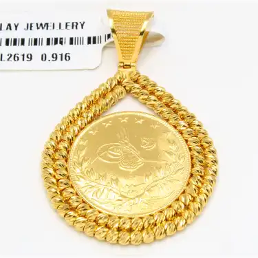 22 Ayar Dorikalı Oval Kolye Ucu