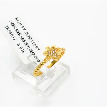 22 Ayar Yaprak Yüzük