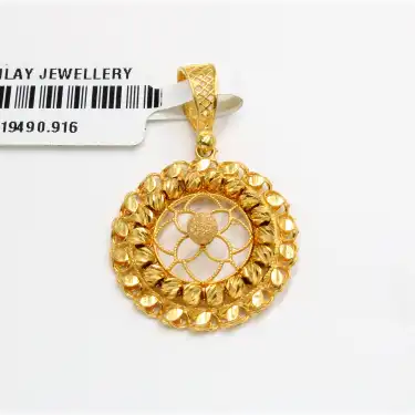 22 Ayar Gül Tasarım Dorikalı Kolye Ucu