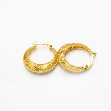 22 Ayar Halka Desenli Küpe