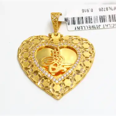 22 Ayar Kalp Tasarım Kolye Ucu