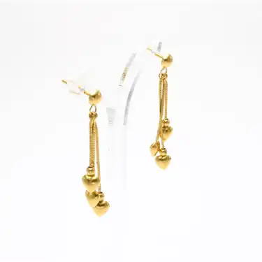 22 Ayar Kalp Uzun Model Küpe