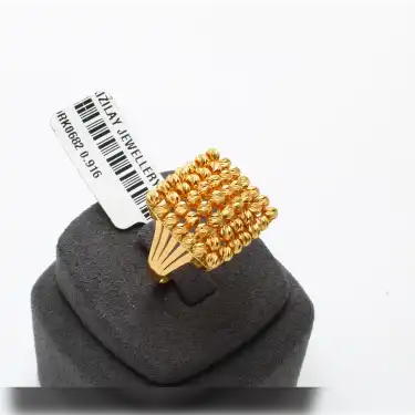 22 Ayar Kare Dorikalı Yüzük