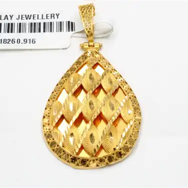 22 Ayar Örgülü Damla Model Kolye Ucu