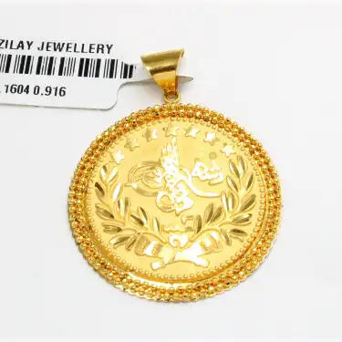 22 Ayar Osmanlı Madalyon Tuğra Kolye Ucu