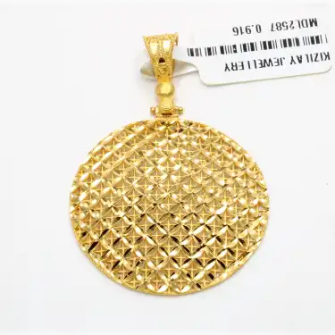 22 Ayar Oval Tasarım Kolye Ucu