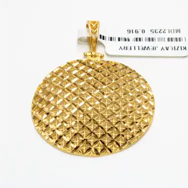 22 Ayar Oval Tasarım Kolye Ucu