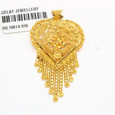 22 Ayar Papatya Desenli Hint Kolye Ucu