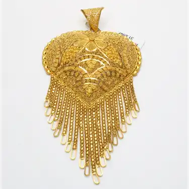 22 Ayar Papatya Desenli Hint Kolye Ucu