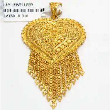 22 Ayar Papatya Desenli Hint Kolye Ucu