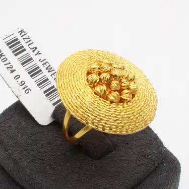 22 Ayar Parmak İzi Dorika Yüzük