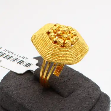 22 Ayar Parmak izi Dorikalı Yüzük