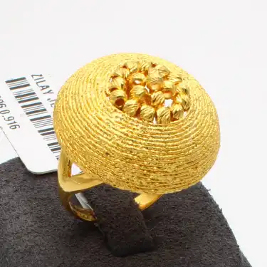 22 Ayar Parmak izi Dorikalı Yüzük