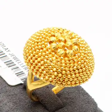 22 Ayar Parmak izi Dorikalı Yüzük