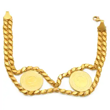 22 Ayar Pullu 2li Çeyrek Bileklik