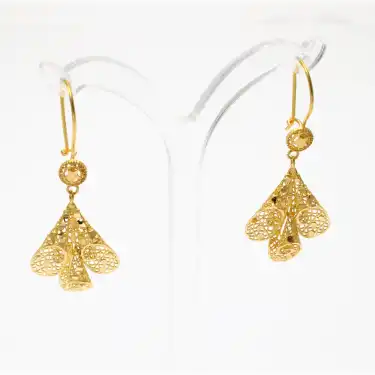 22 Ayar Sallamalı Tül Küpe