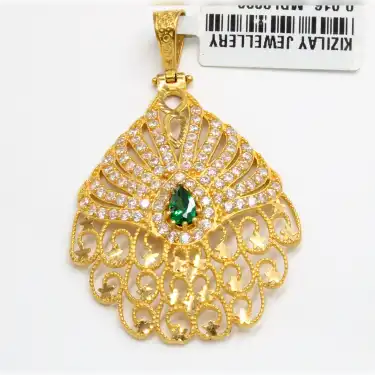 22 Ayar Taş Desenli Kolye Ucu