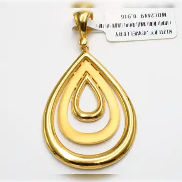 22 Ayar Tasarım Bombeli Kolye Ucu