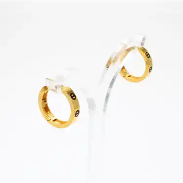 22 Ayar Tasarım Cartier Desenli Küpe