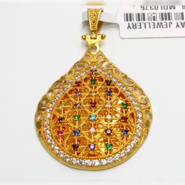 22 Ayar Taşlı Aynalı Kolye Ucu