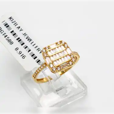 22 Ayar Taşlı Baget Yüzük