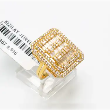 22 Ayar Taşlı Baget Yüzük