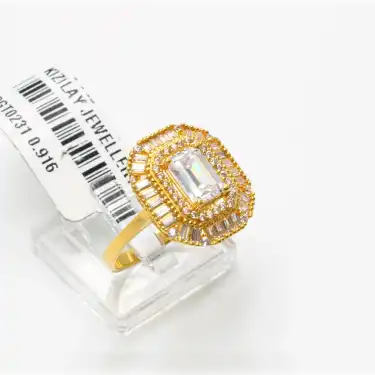22 Ayar Taşlı Baget Yüzük