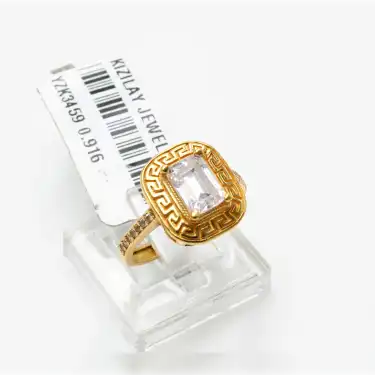 22 Ayar Taşlı Baget Yüzük