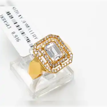 22 Ayar Taşlı Baget Yüzük