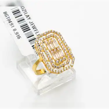 22 Ayar Taşlı Baget Yüzük