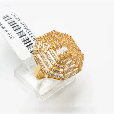 22 Ayar Taşlı Baget Yüzük