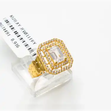 22 Ayar Taşlı Baget Yüzük